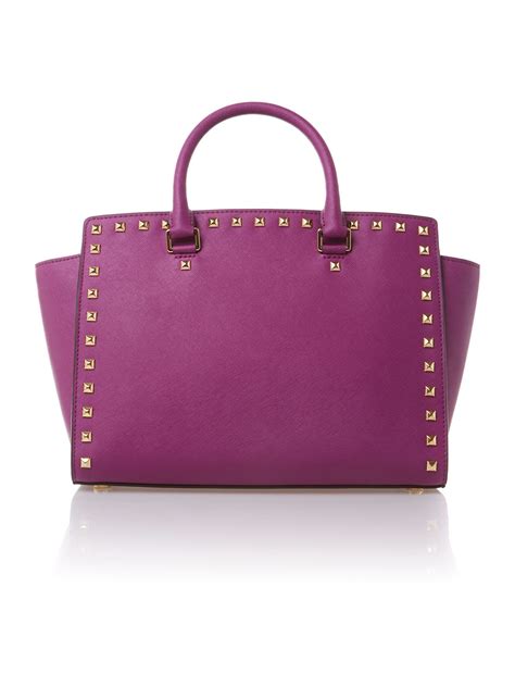 michael kors lavender ruffle bag|michael kors purple tote.